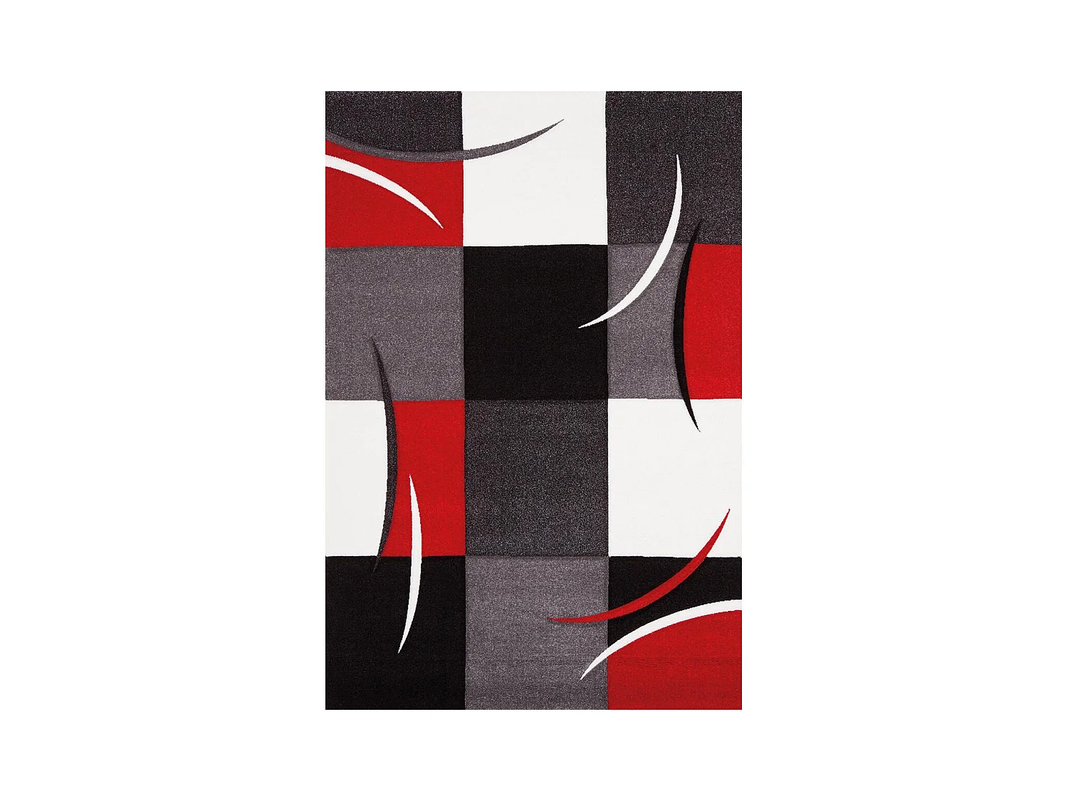 tapis salon 160x230 tissé rouge rectangle motif géométrique LYN8 DI 65