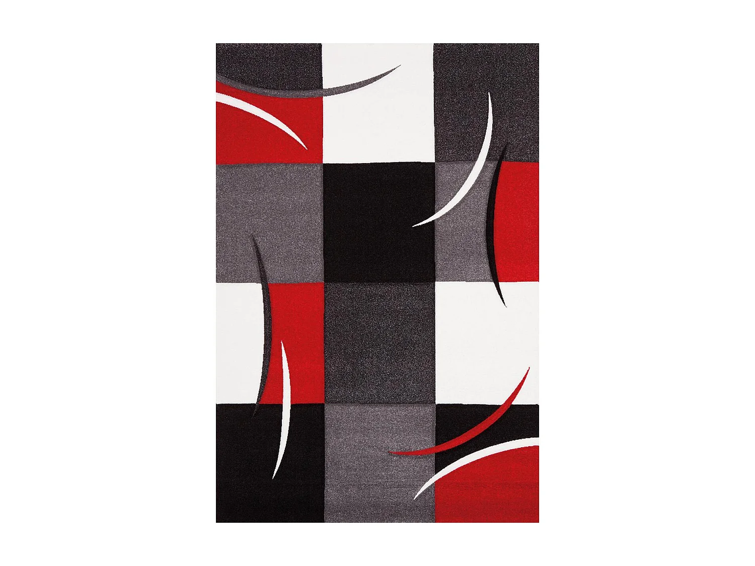 tapis salon 160x230 tissé rouge rectangle motif géométrique DI 65