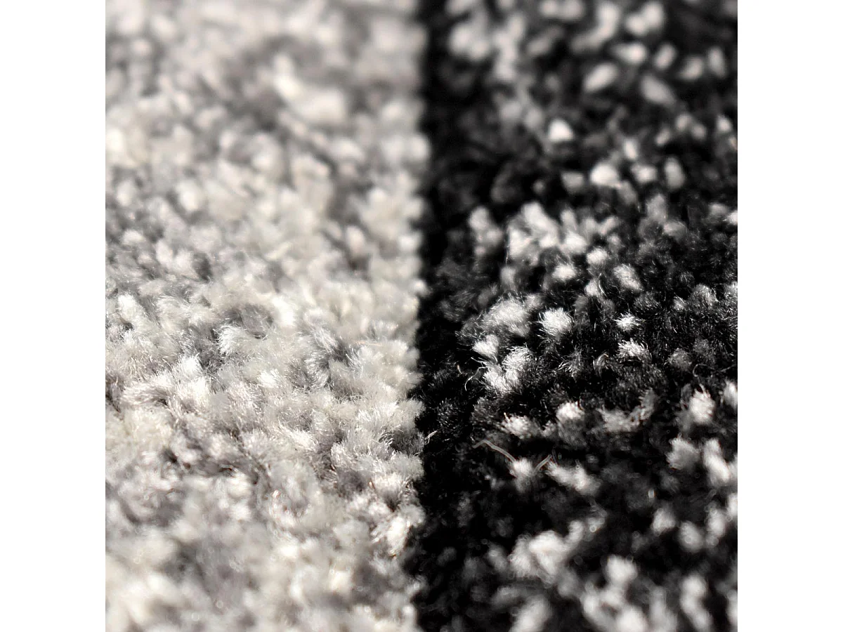 tapis salon 160x160 tissé gris carré motif géométrique LYN8 GEOME