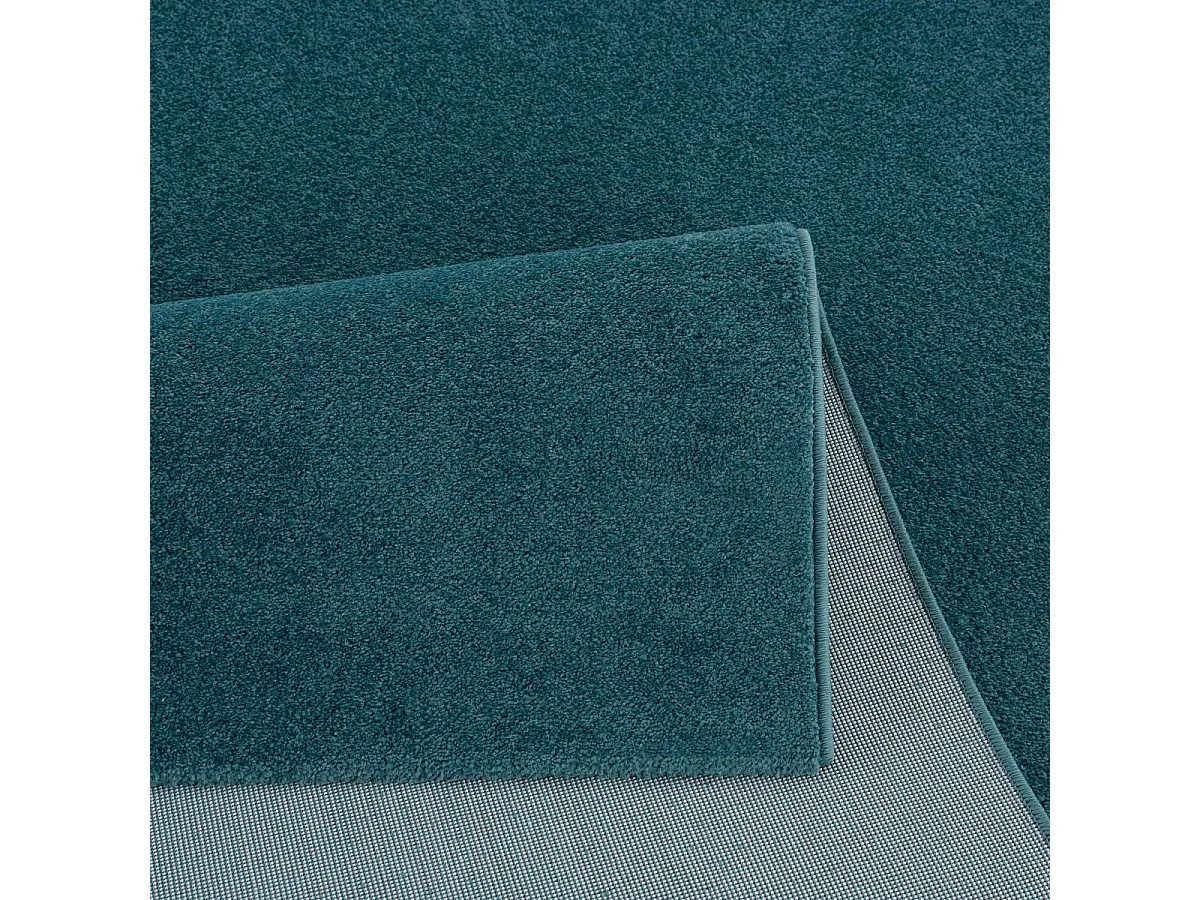 tapis chambre 120x170 tissé bleu foncé rectangle motif uni NOSSA