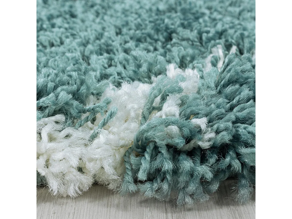 Tapis berbère 140x200 tissé motif losange SHAGGY A bleu