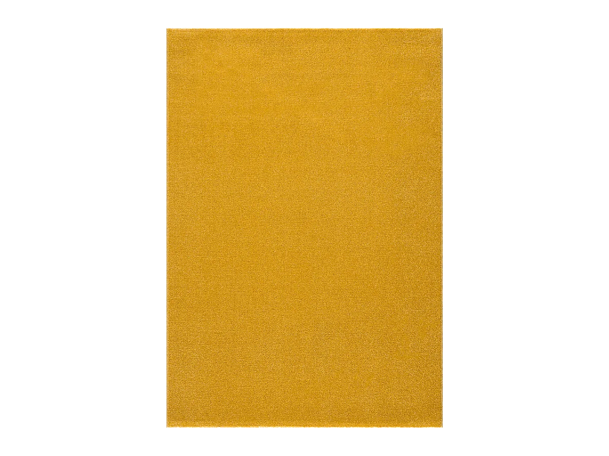 tapis chambre 120x170 tissé jaune rectangle motif uni NOSSA