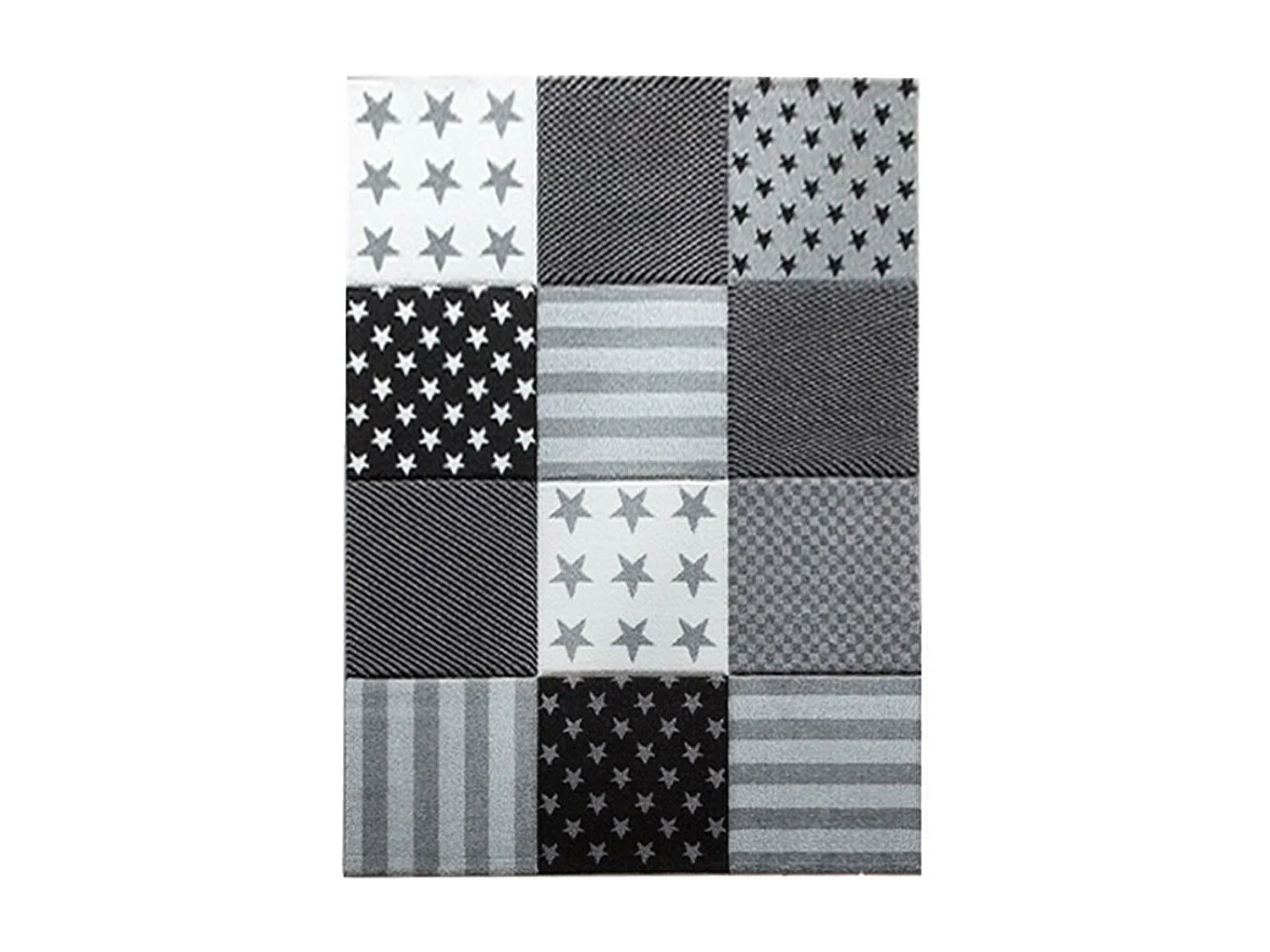 tapis chambre 240x340 tissé gris rectangle motif géométrique DI 77