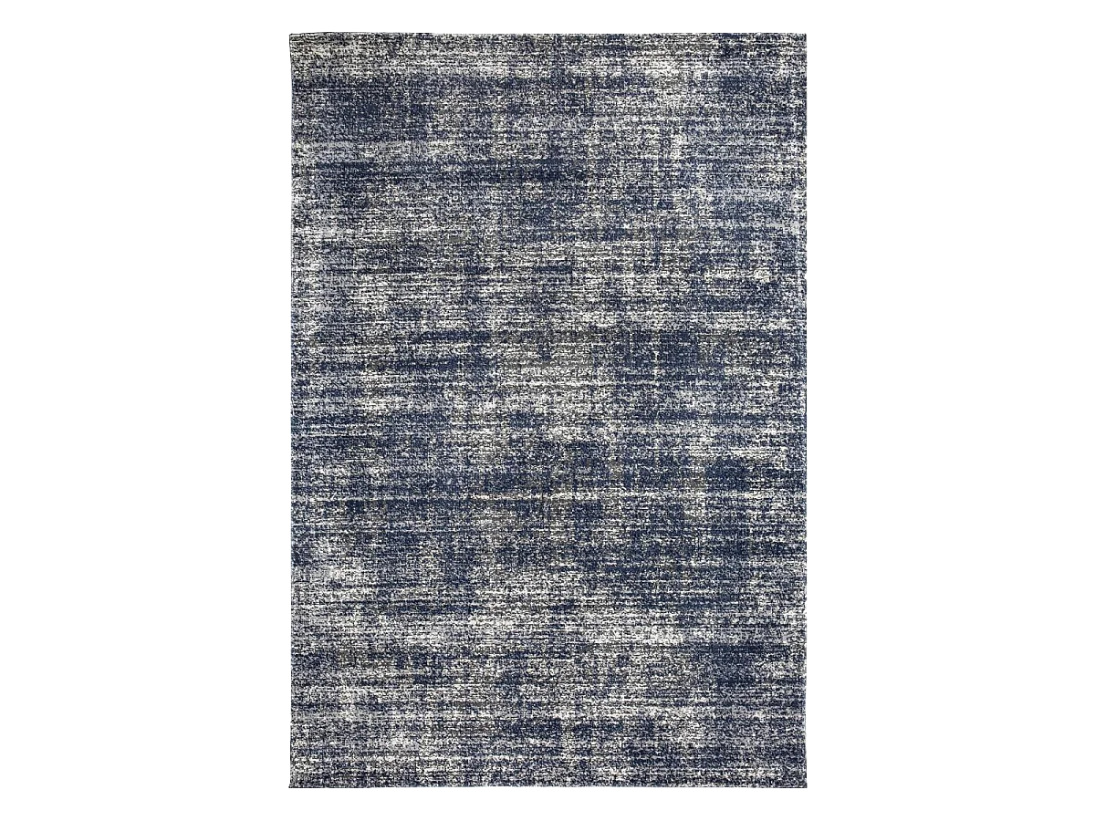 Tapis kilim 120x170 rectangle tissé bleu et blanc motif simple CLARK 12
