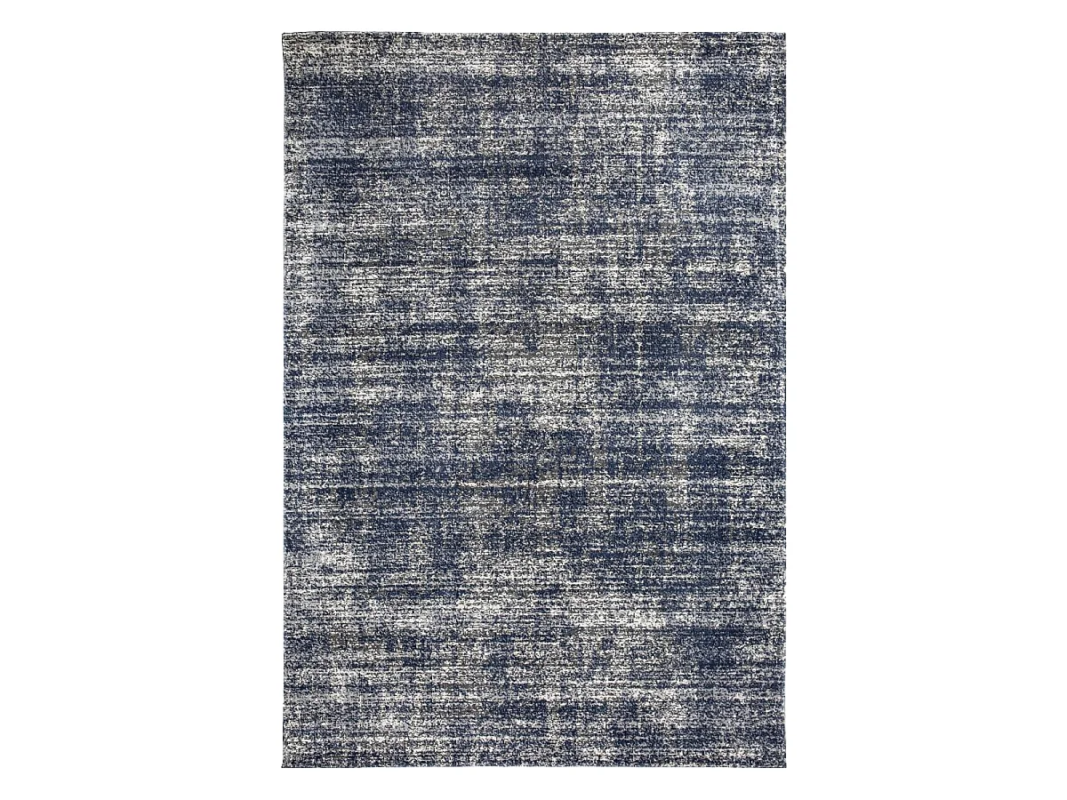 Tapis kilim 120x170 rectangle tissé bleu et blanc motif simple CLARK 12