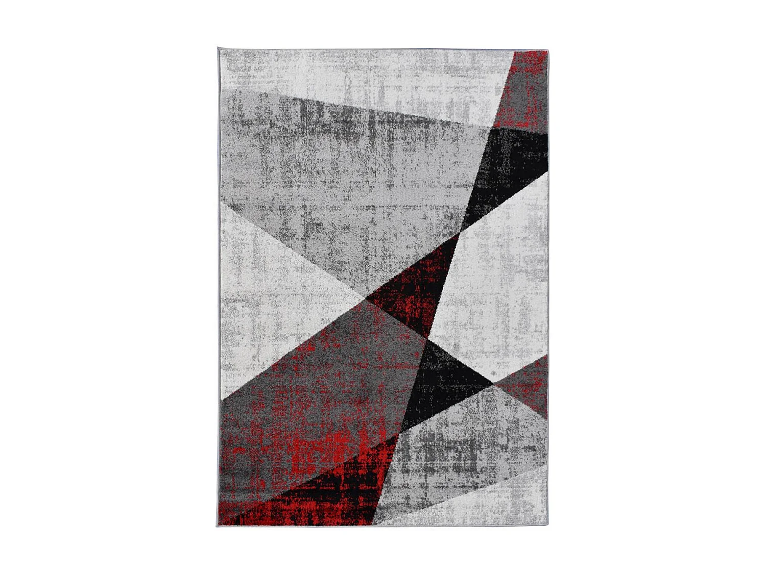 tappeto da ingresso 120x170 tessuto motivo geometrico rettangolo grigio e rosso ROSALINE