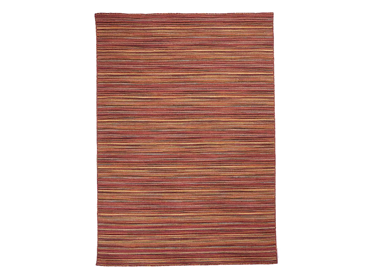 tapis chambre 60x110 fait à la main en laine rouge rectangle motif géométrique