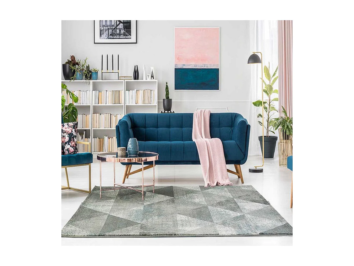 tapis chambre 80x150 tissé gris foncé rectangle motif scandinave BENTO