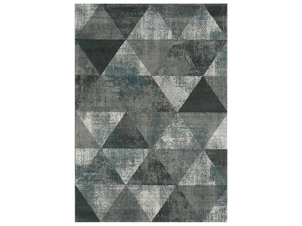 tapis chambre 80x150 tissé gris foncé rectangle motif scandinave BENTO