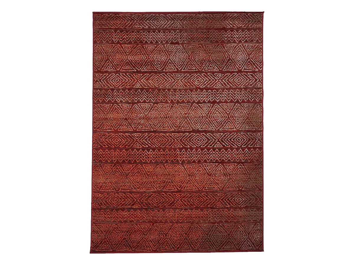 Tapis berbère 60x110 tissé motif ethnic LYN1 CHILA rouge