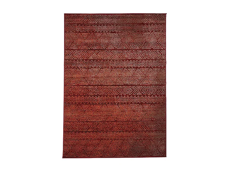 Tapis berbère 60x110 tissé motif ethnic LYN1 CHILA rouge