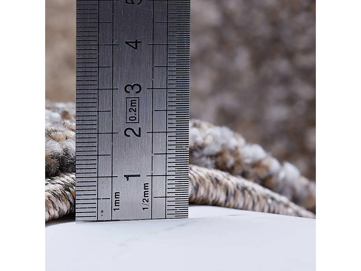 tapis salon 100x100 tissé marron carré motif faux uni ELEGANT 03