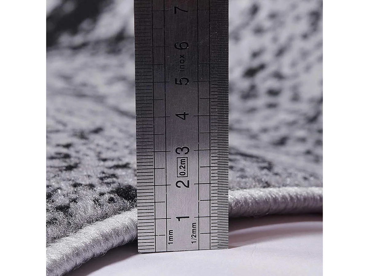 tapis salon 160x230 tissé gris rectangle motif abstrait LYN1 TABLO