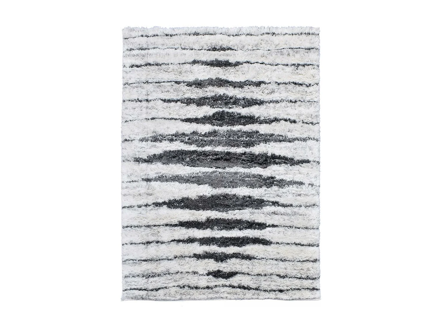 Tapis longs poils shaggy 200x280 rectangle tissé crème motif berbère LYN4 DOUX 5