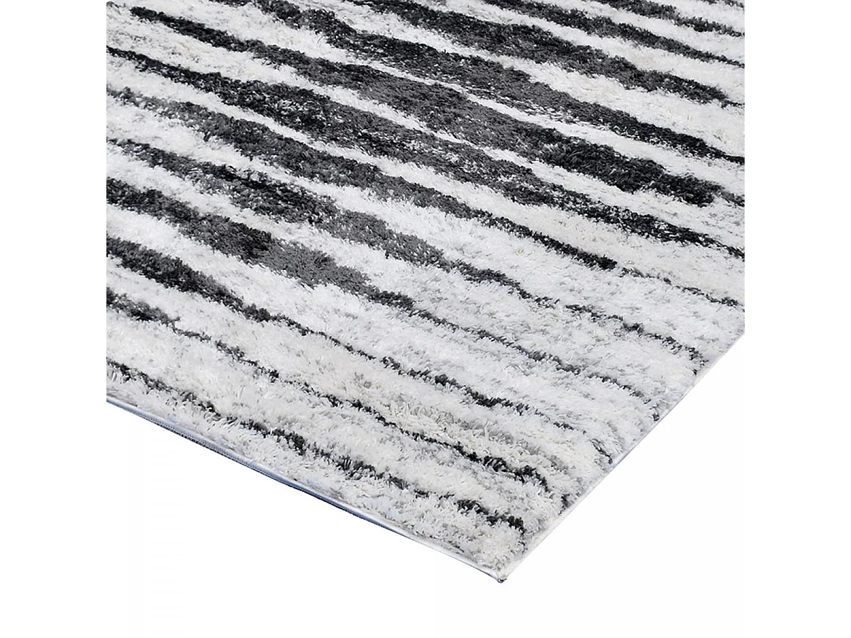 Tappeto Shaggy a pelo lungo 200x280 rettangolo tessuto color crema modello berbero SOFT 5