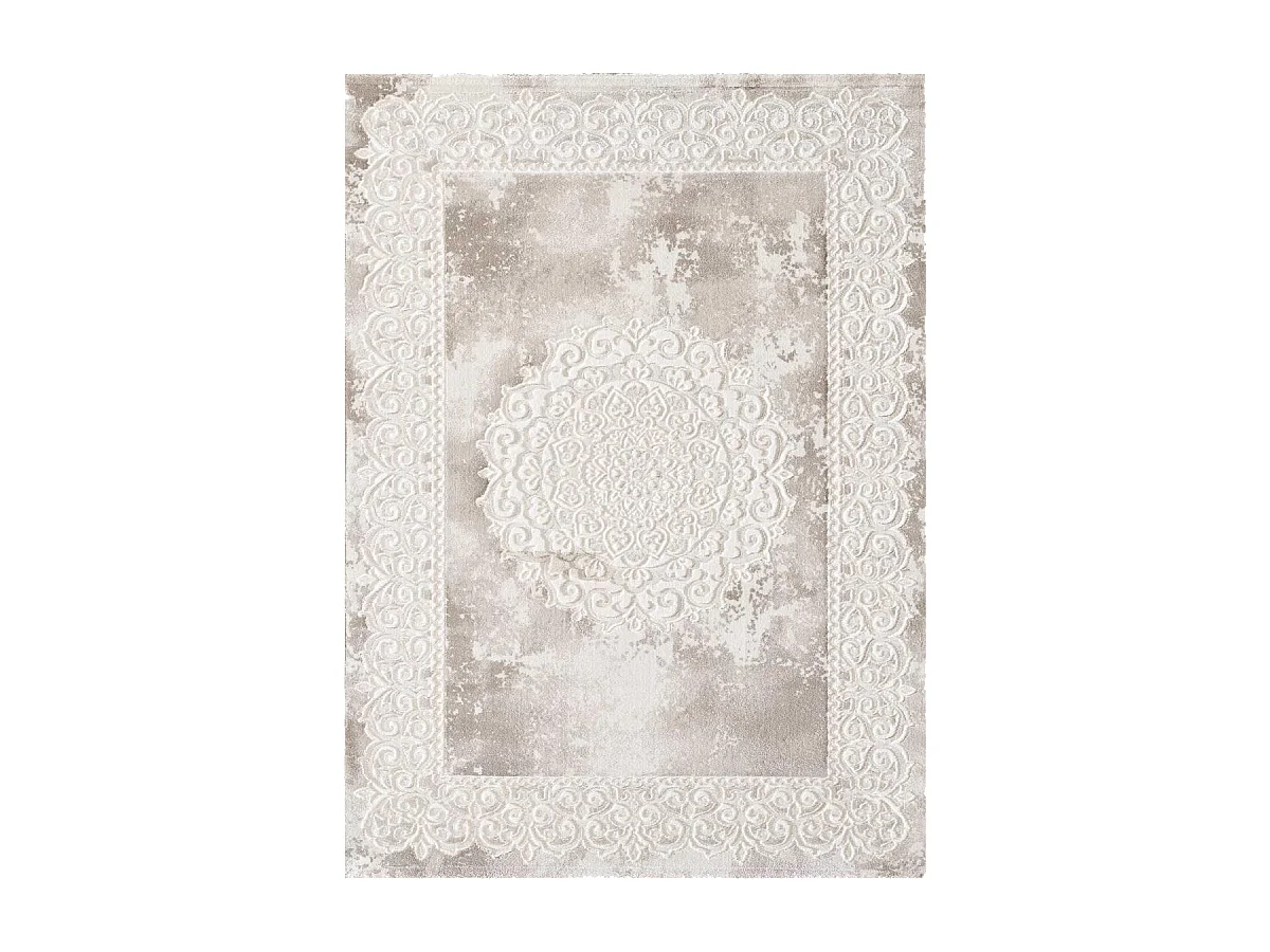 Tapis oriental 240x340 rectangle beige tissé motif ancestral LYN7 BALROD