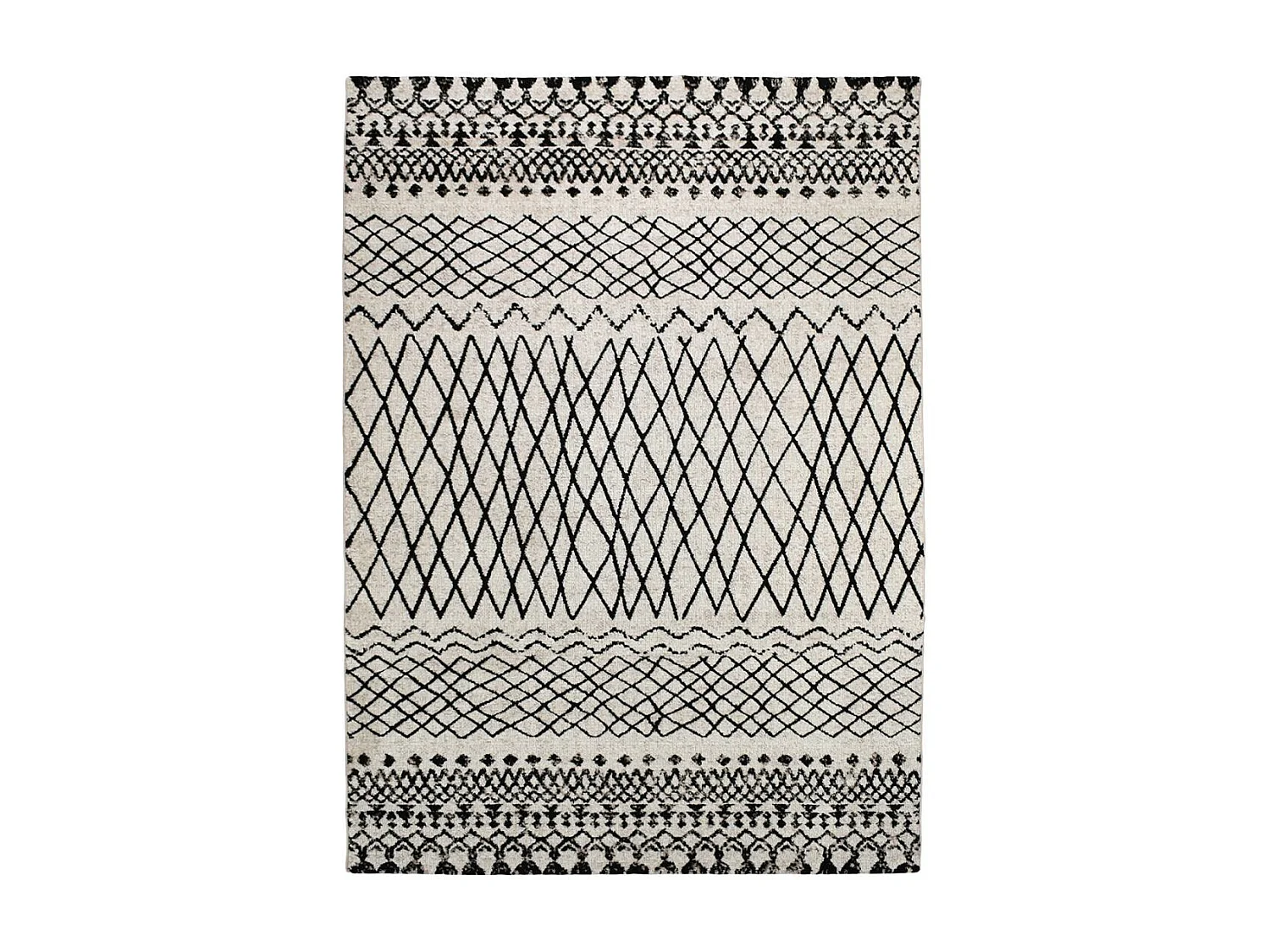 tapis chambre 80x150 tissé beige rectangle motif berbère MO 83