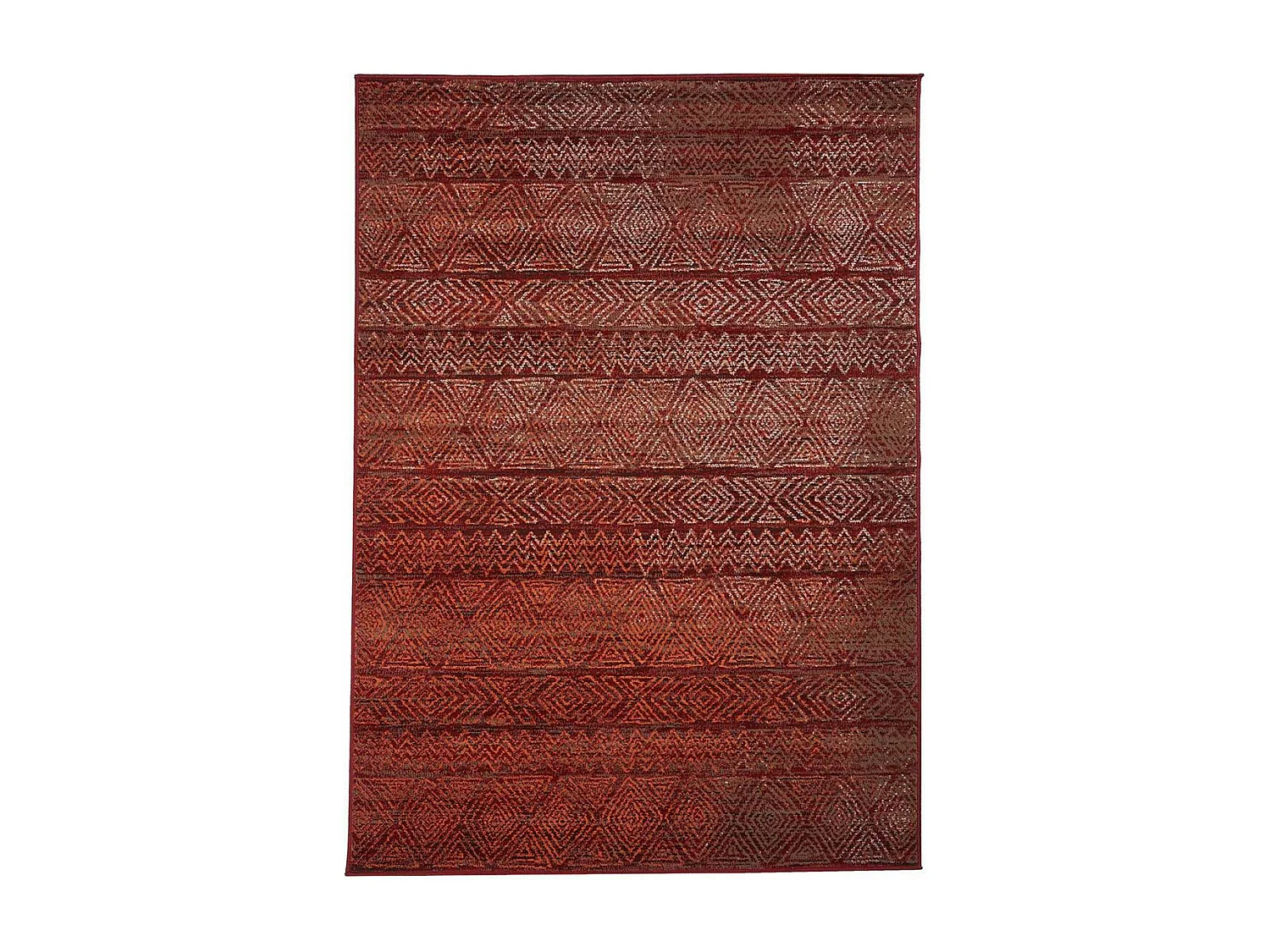 Tapis berbère 120x170 tissé motif ethnic LYN1 CHILA rouge