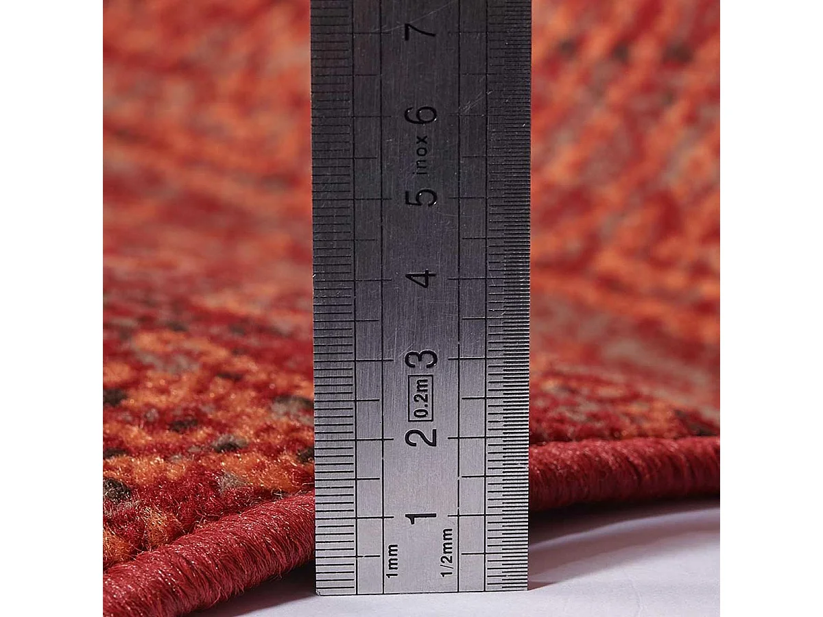 Tapis berbère 120x170 tissé motif ethnic LYN1 CHILA rouge