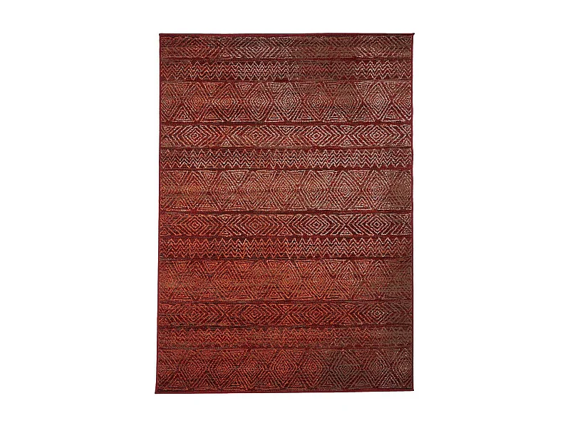 Tapis berbère 120x170 tissé motif ethnic LYN1 CHILA rouge