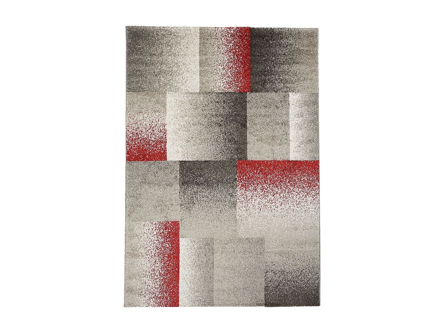 tapis chambre 80x150 tissé gris et beige rectangle motif géométrique DERBY A