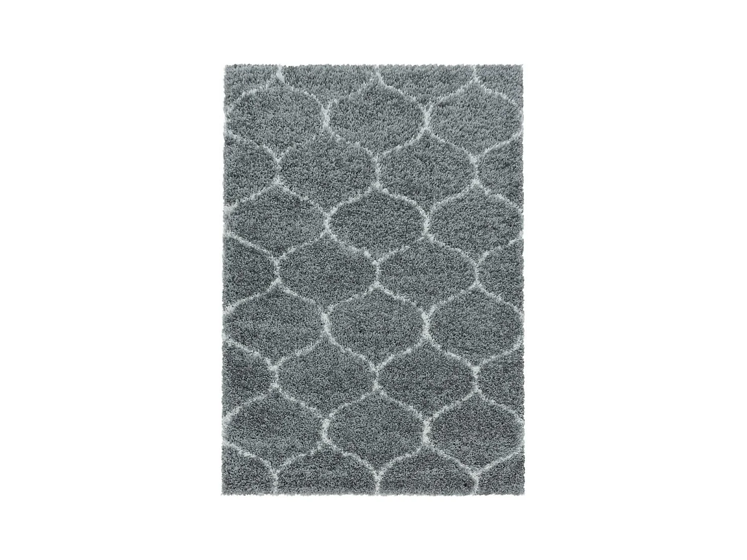 Tapis shaggy 280x370 rectangle tissé gris et crème motif scandinave SCANDINAV A