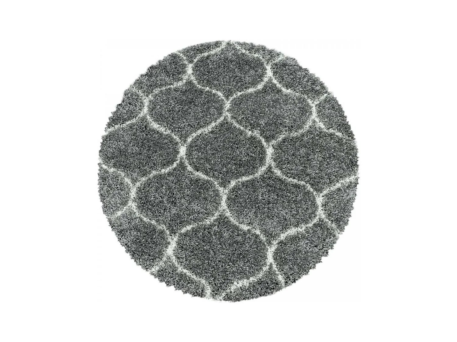 Tapis shaggy 280x370 rectangle tissé gris et crème motif scandinave SCANDINAV A
