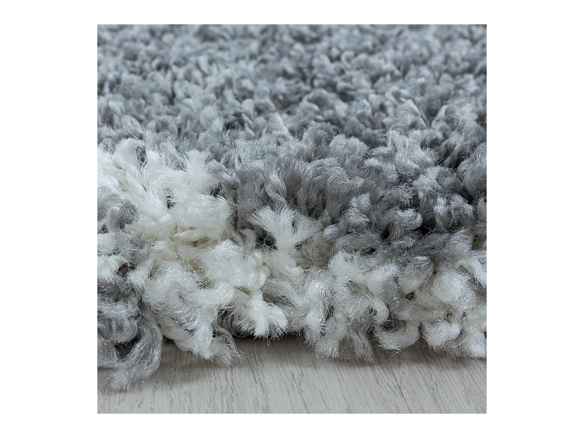Tapis shaggy 280x370 rectangle tissé gris et crème motif scandinave SCANDINAV A