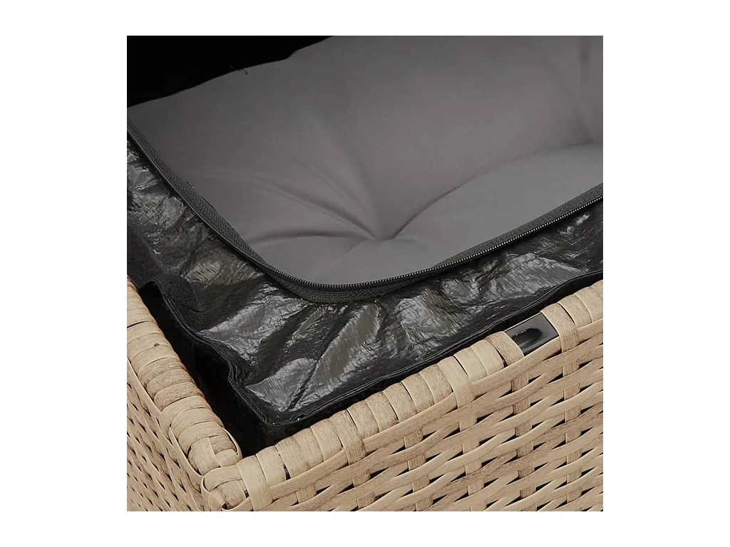 9-tlg. Garten-Sofagarnitur mit Kissen Beige Poly Rattan