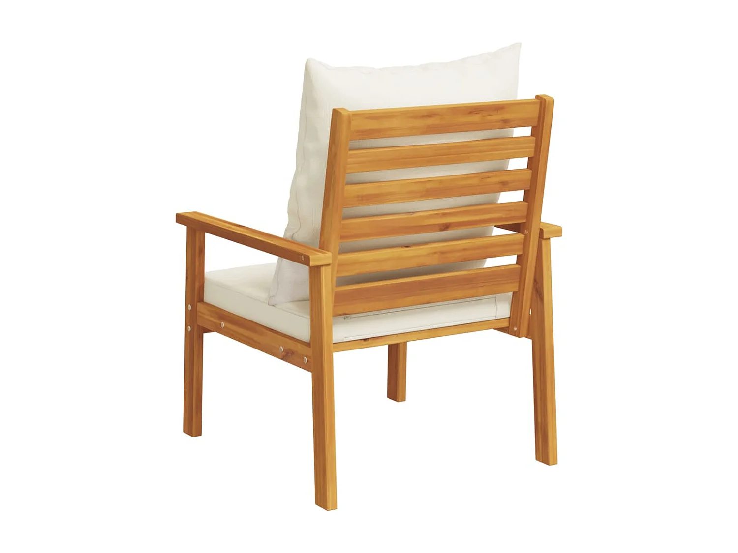 Fauteuil de jardin lot de 2 avec coussin bois massif d'acacia