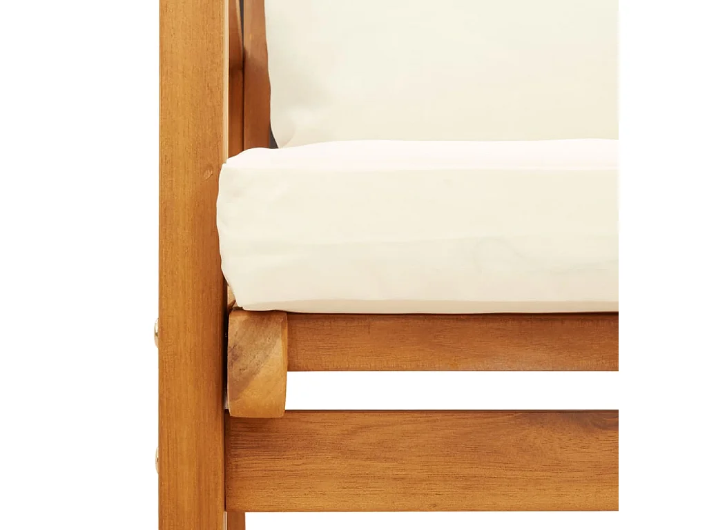 Fauteuil de jardin lot de 2 avec coussin bois massif d'acacia