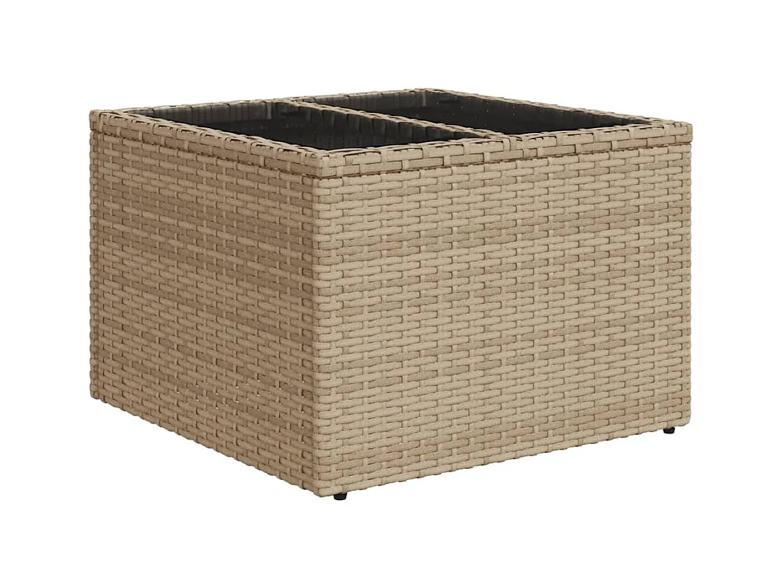 7-tlg. Garten-Sofagarnitur mit Kissen Beige Poly Rattan