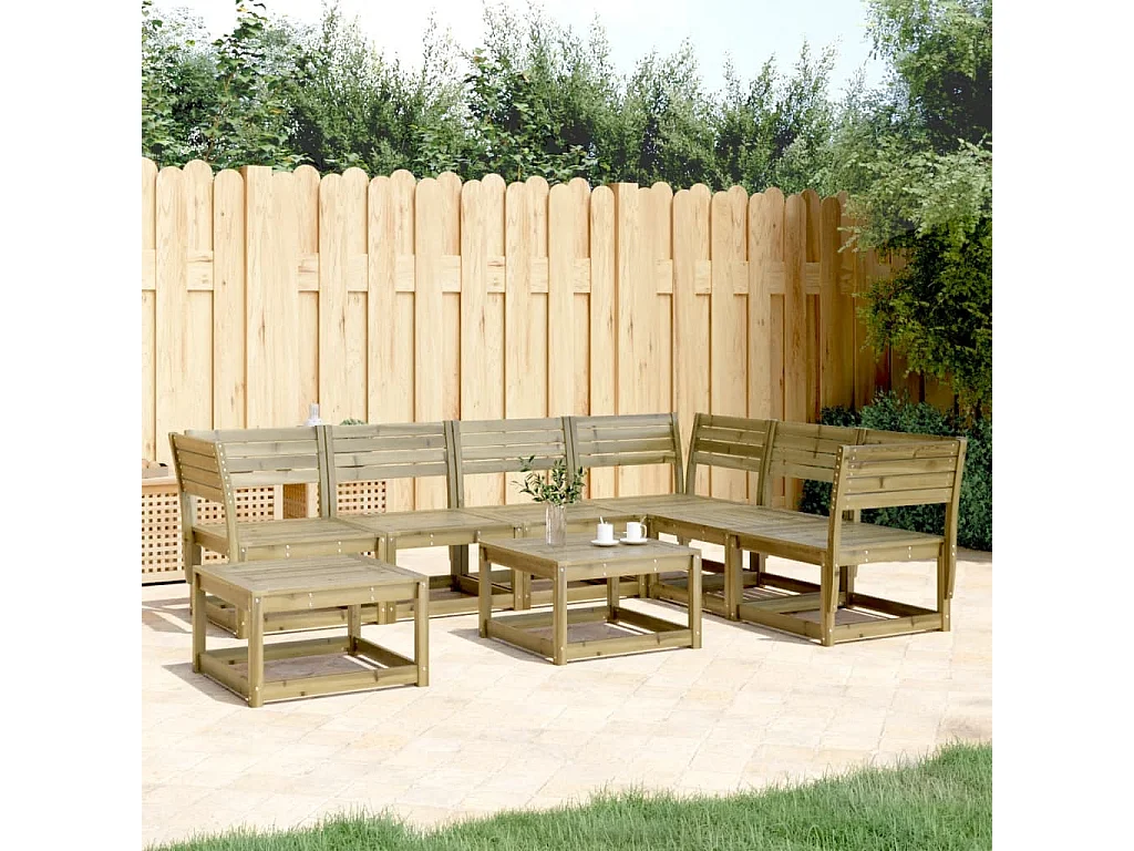 Set Salotto da Giardino 7 pz in Legno Impregnato di Pino