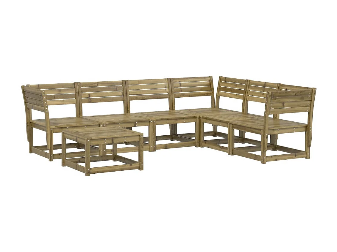 Set Salotto da Giardino 7 pz in Legno Impregnato di Pino