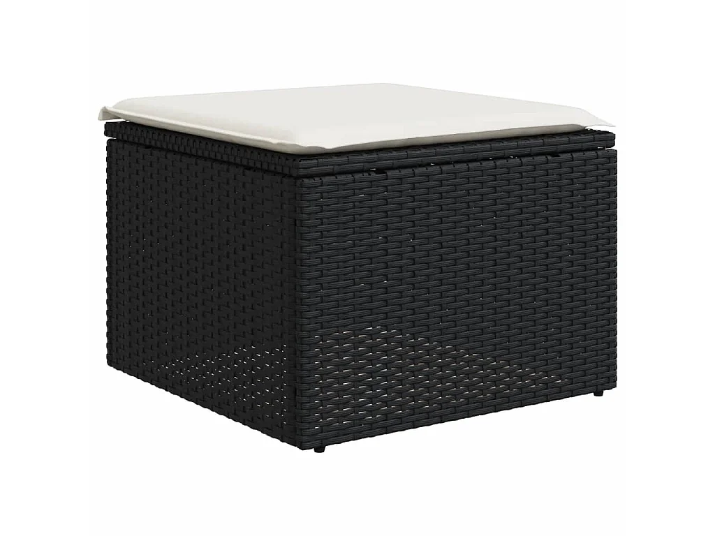 Set Divani da Giardino con Cuscini 8 pz Nero in Polyrattan