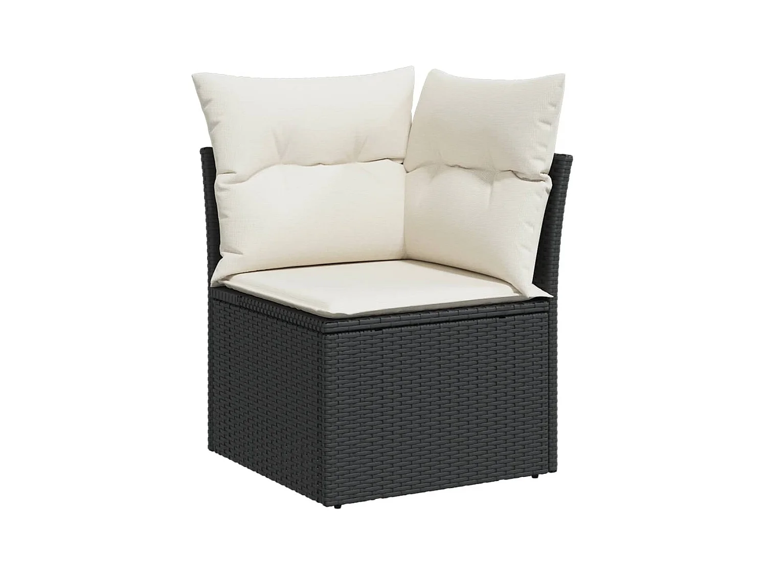 Salon de jardin 8 pcs avec coussins noir résine tressée