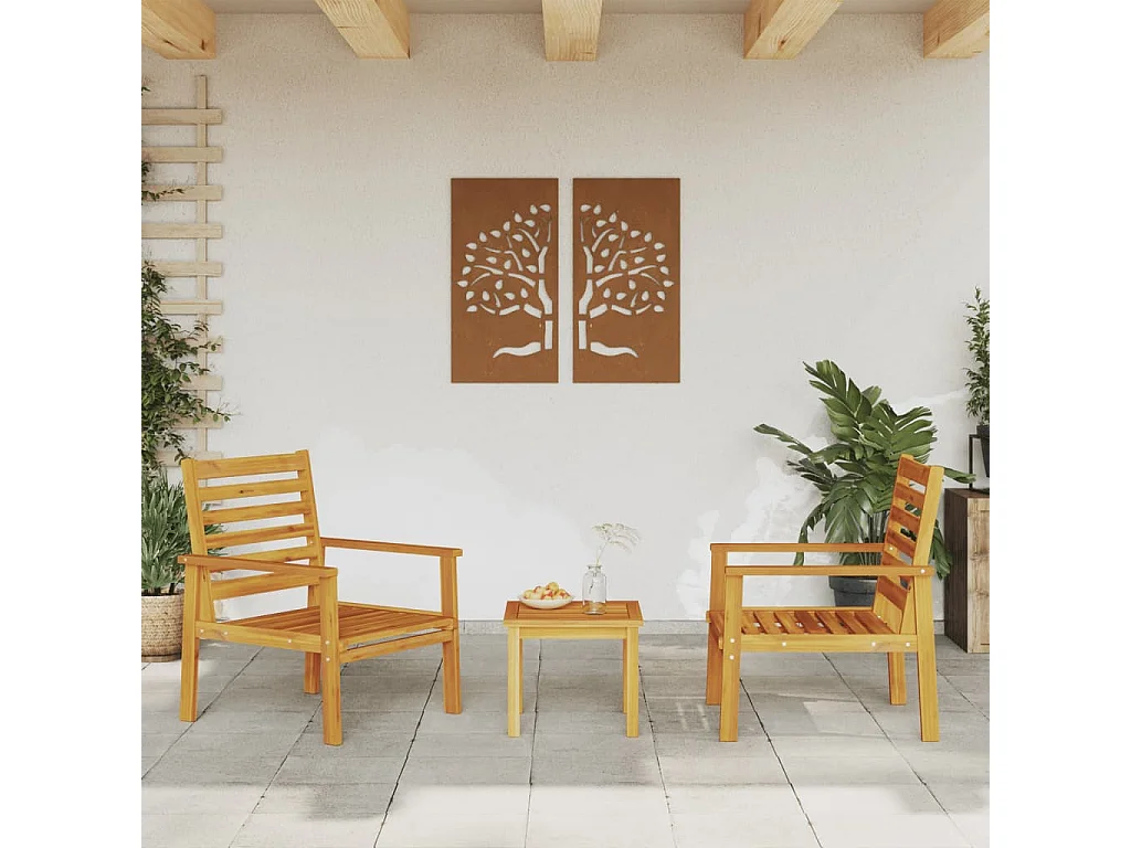 Gartensessel 2 Stk. Massivholz Akazie