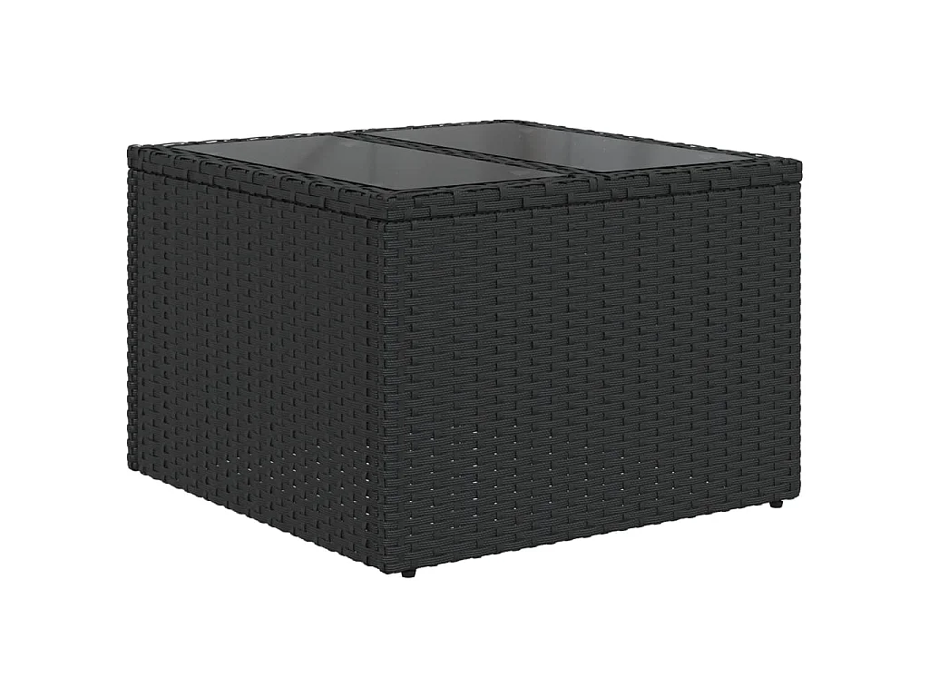 6-delige Loungeset met kussens poly rattan zwart