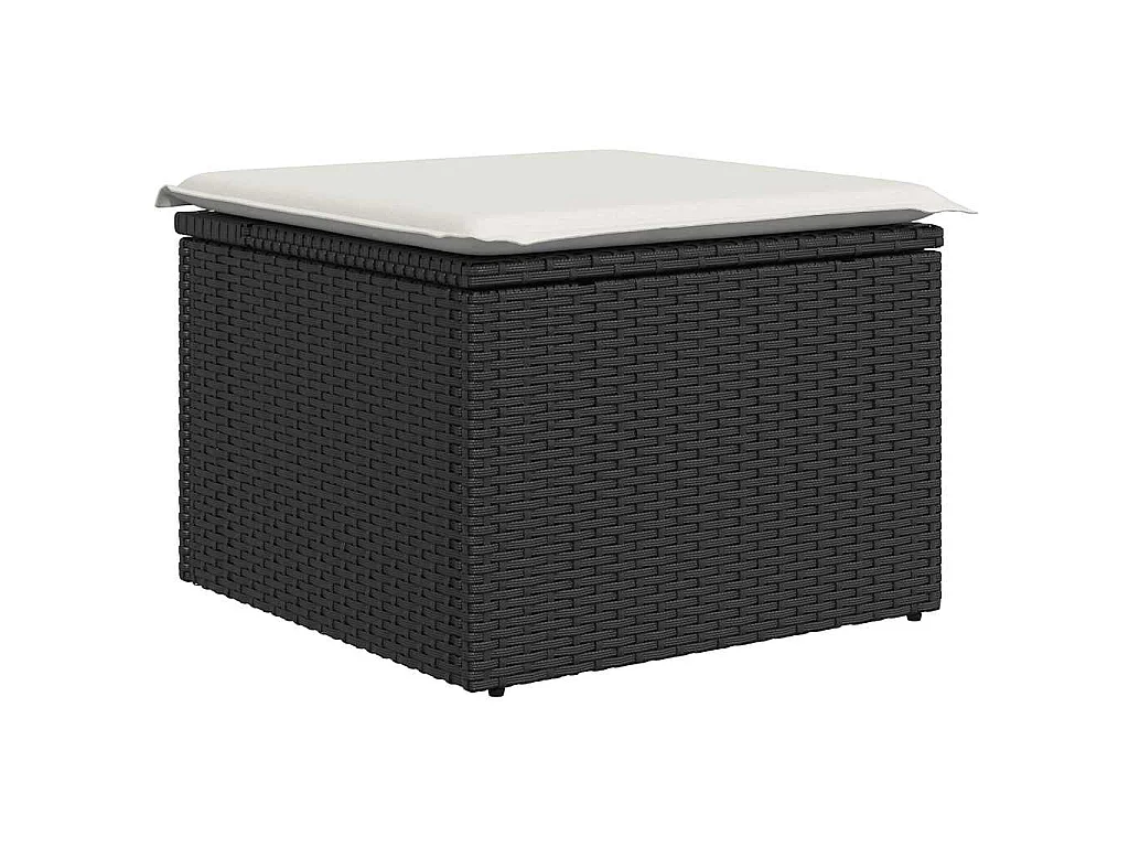 Set Divano da Giardino 6 pz con Cuscini Nero in Polyrattan
