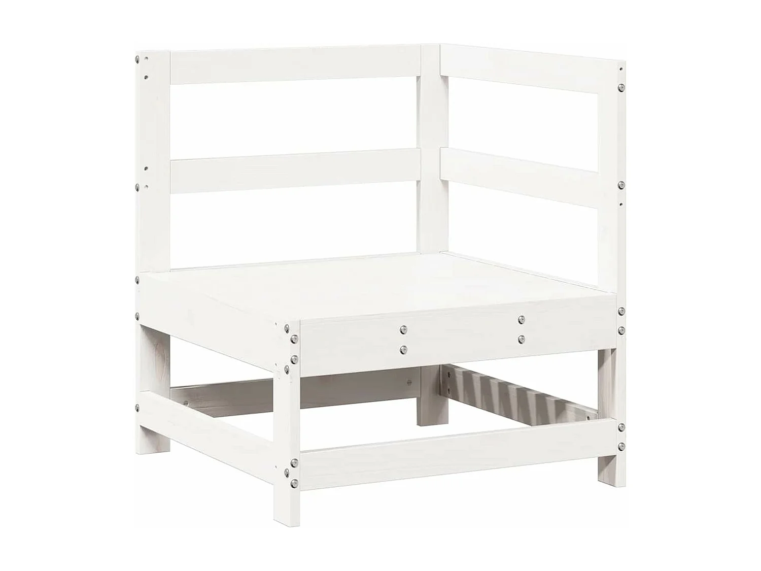 7-tlg. Garten-Lounge-Set Weiß Massivholz Kiefer