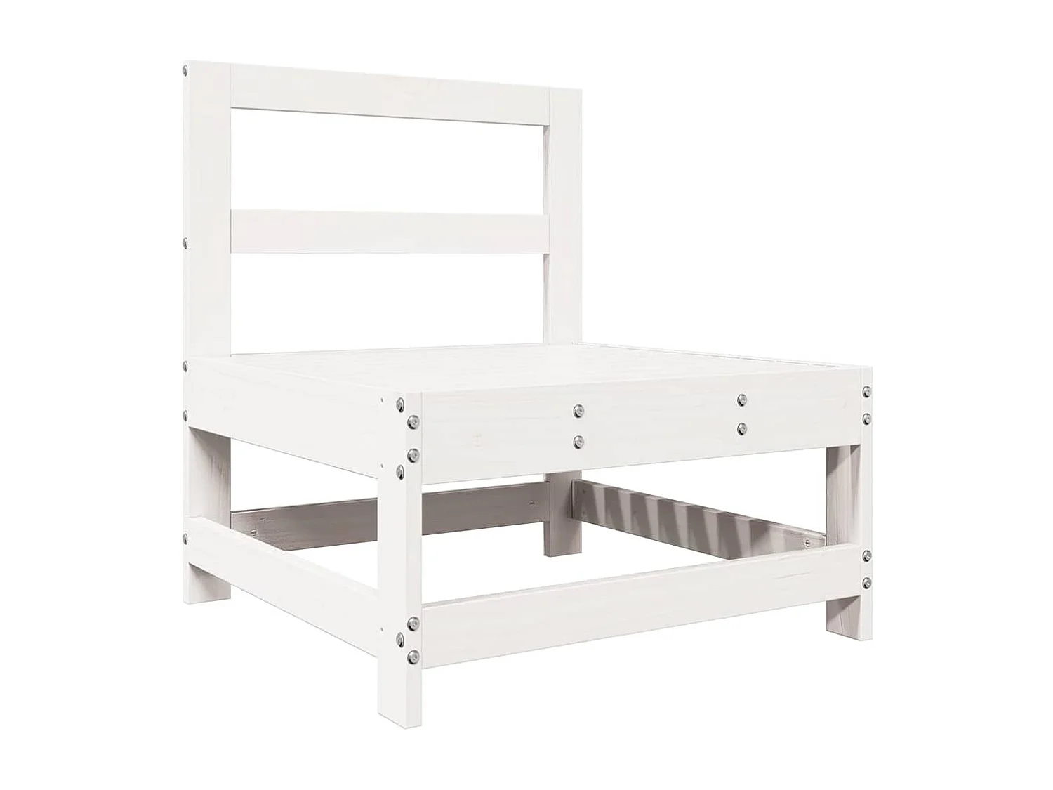 7-tlg. Garten-Lounge-Set Weiß Massivholz Kiefer