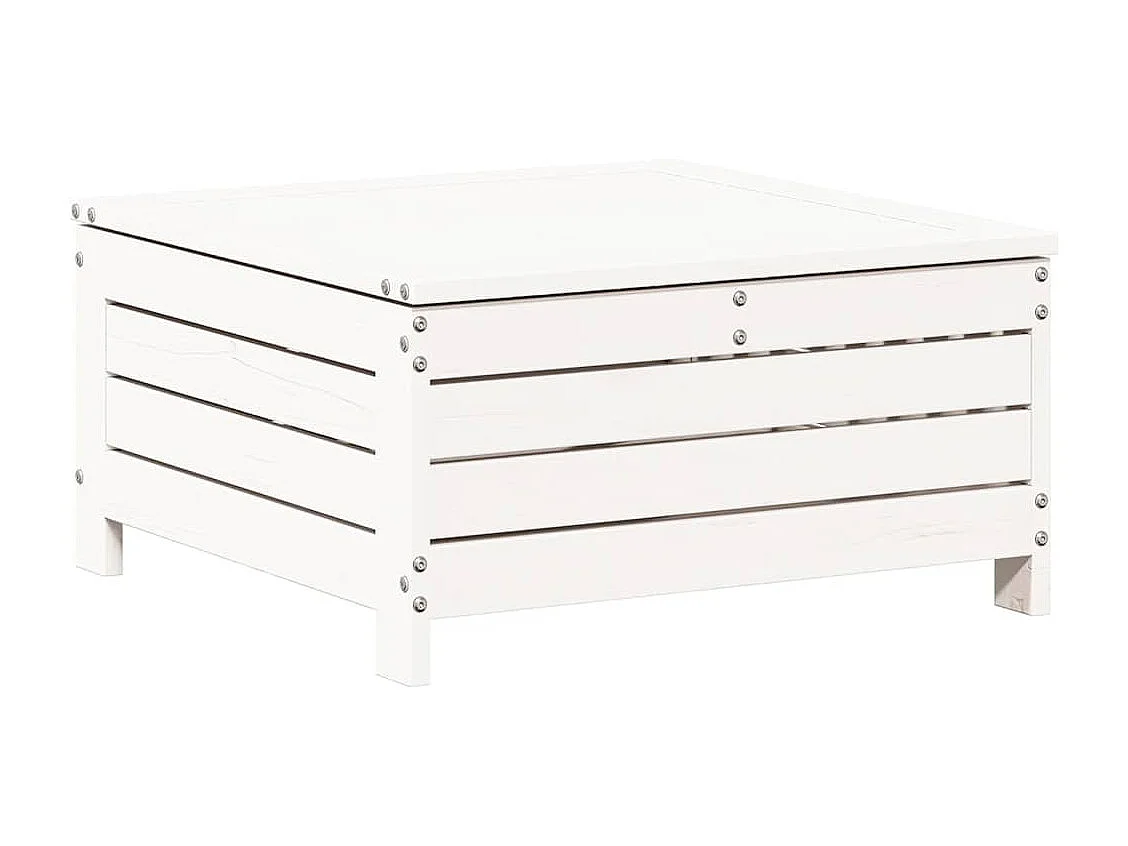 7-tlg. Garten-Lounge-Set Weiß Massivholz Kiefer