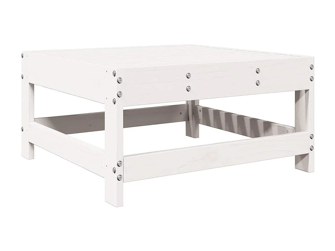 7-tlg. Garten-Lounge-Set Weiß Massivholz Kiefer