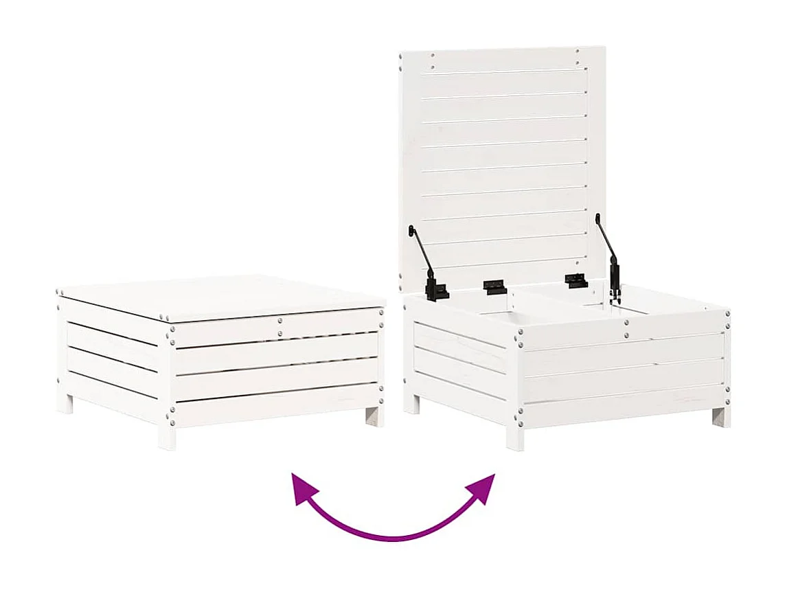 7-tlg. Garten-Lounge-Set Weiß Massivholz Kiefer