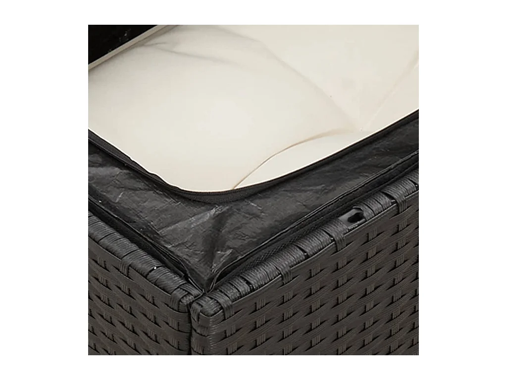 Salon de jardin 12 pcs avec coussins noir résine tressée