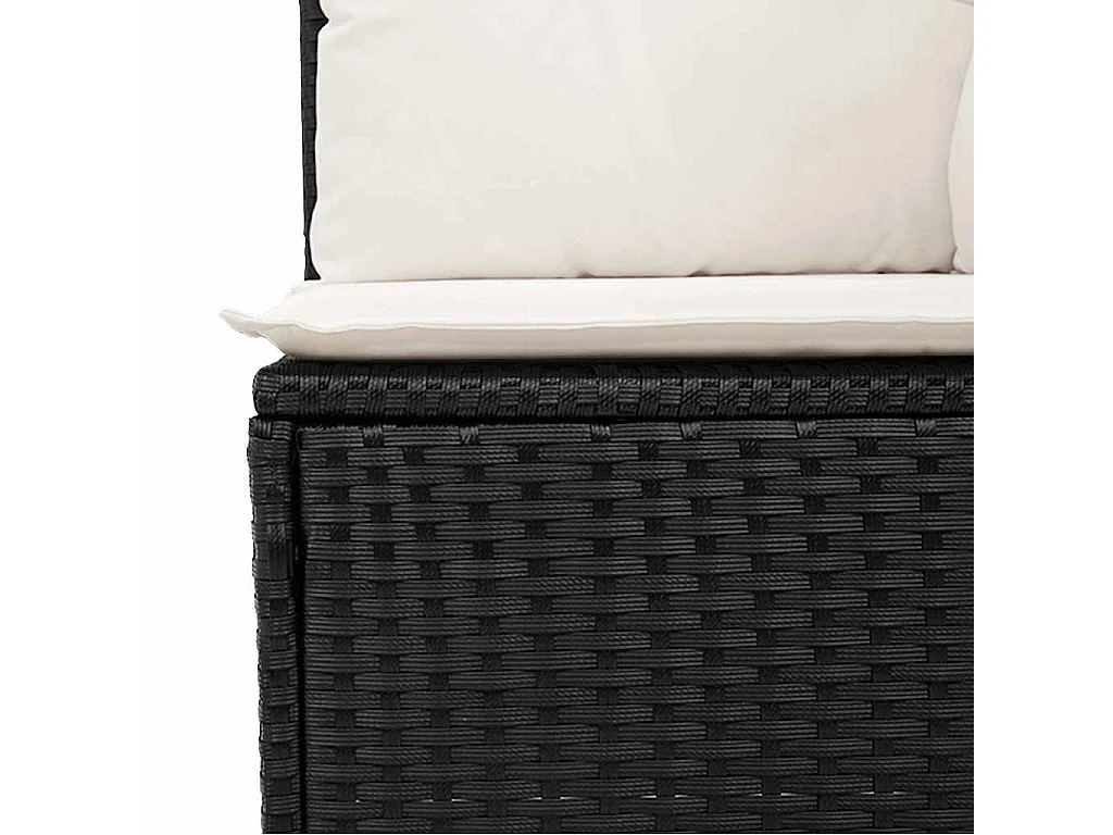 Set Divani da Giardino con Cuscini 7pz Nero Polyrattan