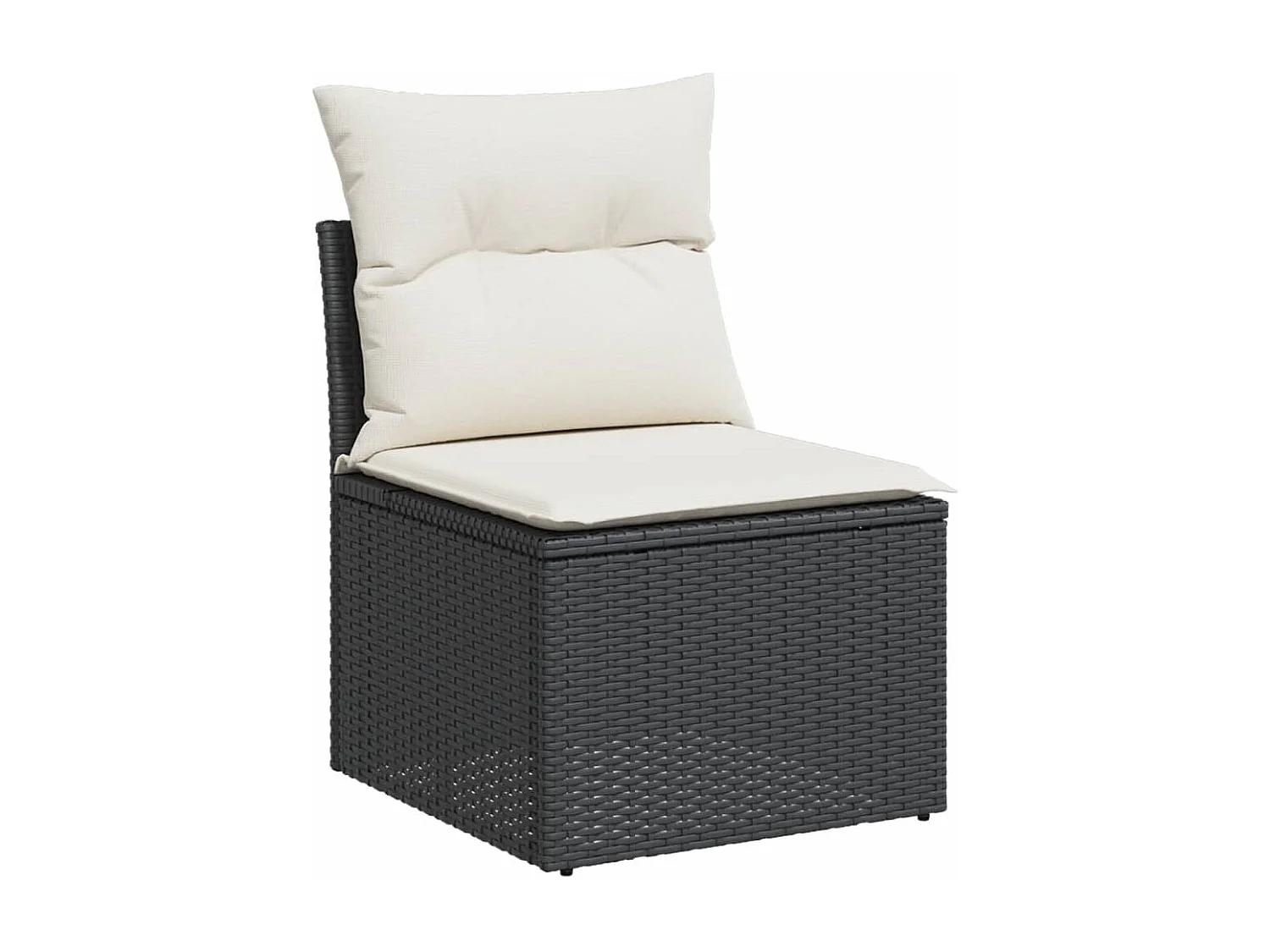 10-tlg. Garten-Sofagarnitur mit Kissen Schwarz Poly Rattan