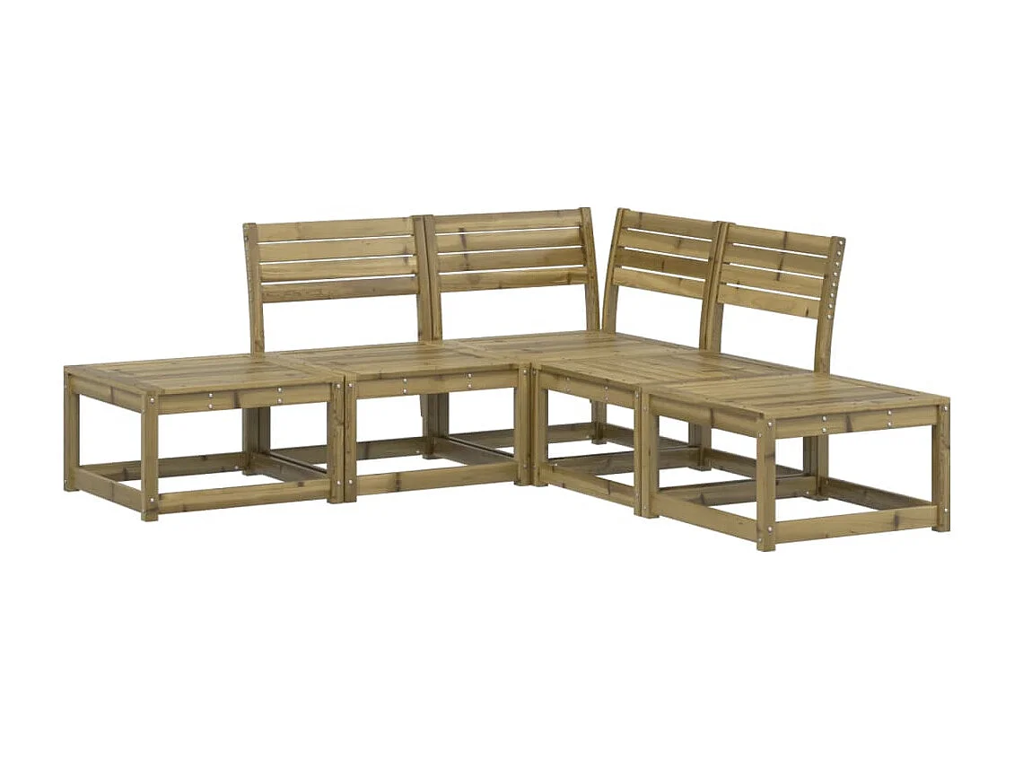 5-tlg. Garten-Sofagarnitur Kiefernholz Imprägniert