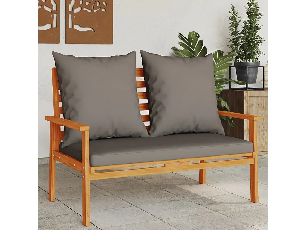 Gartensofa 120 cm mit Kissen Massivholz Akazie