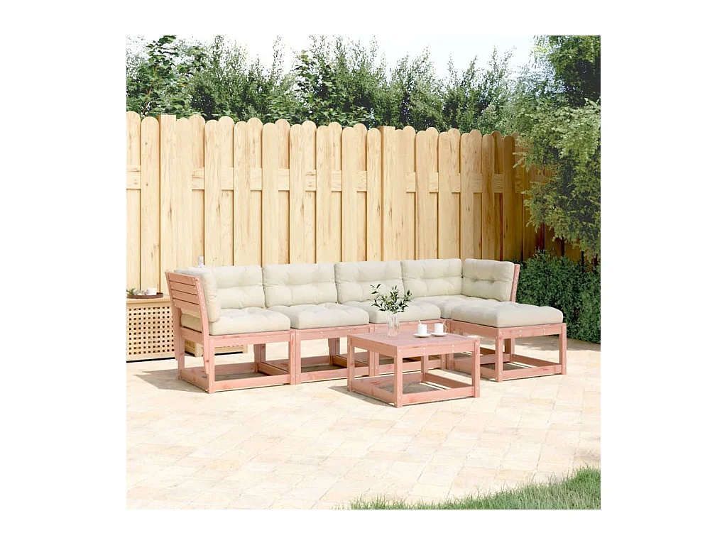 Set Divani Giardino 5 pz con Cuscini Legno Massello di Douglas